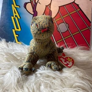Ty Beanie Baby Green Yellow Scaly Lizard Iguana